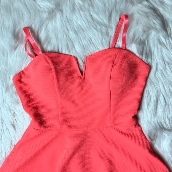 SOLD❗️MATERIAL GIRL Padded Neon Pink Peplum Romper - Picture 2 of 8